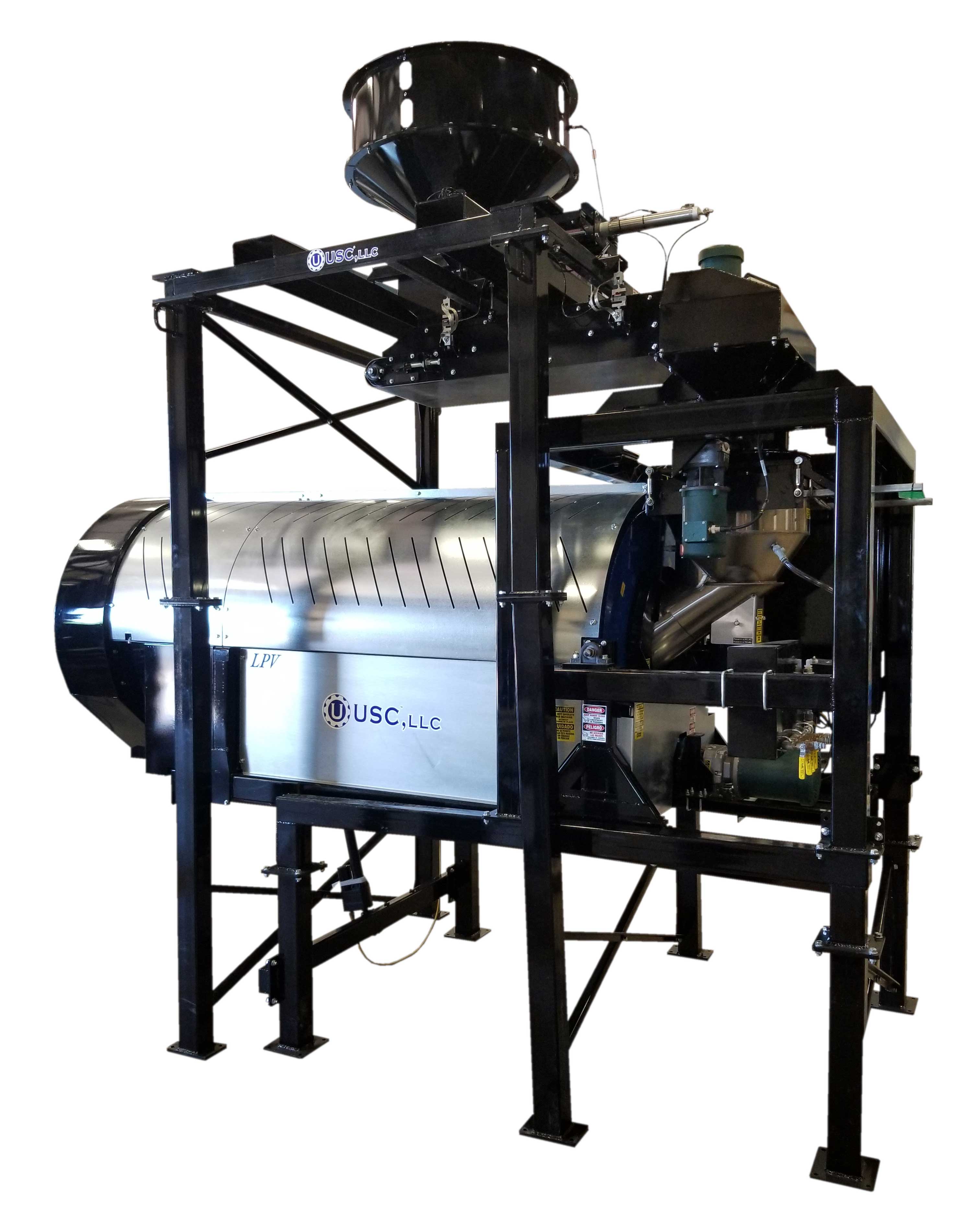 Image of a High Capacity LPV Seed Treater on a white background.
